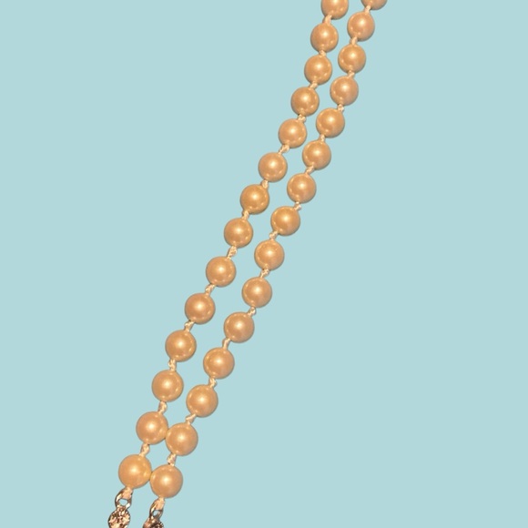 Crown Trifari Faux Pearl Rhinestone Drop Necklace - Picture 3 of 13